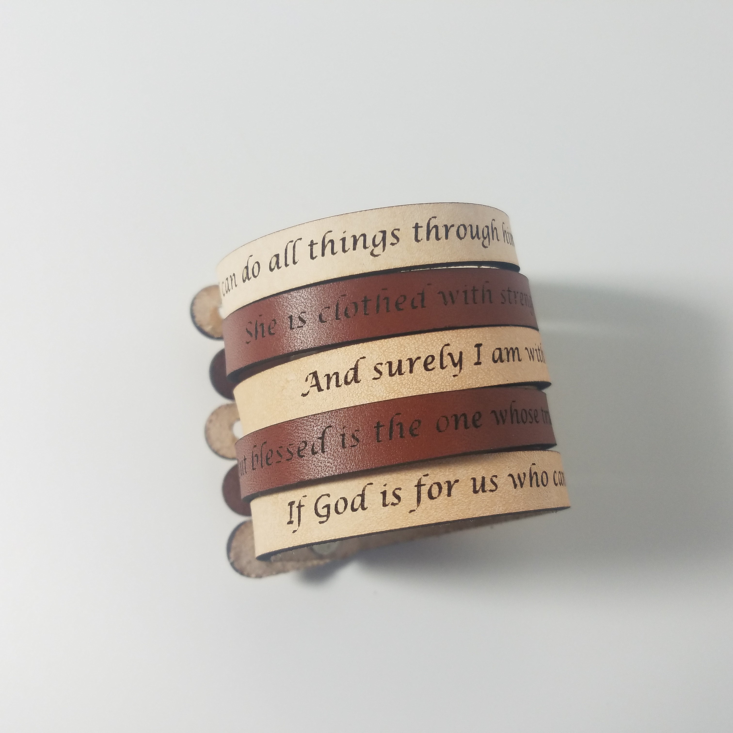 Spiritual Quote Bracelet - the light shines in the darkness